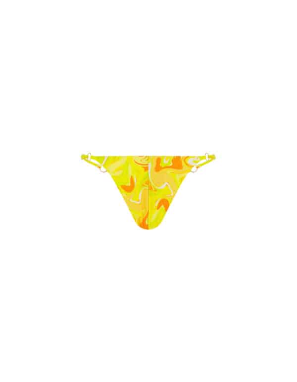 V CUT BOTTOM WITH RING YELLOW SWIRL